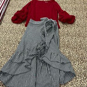 Joyfolie girls sweater skirt set holiday sz 4